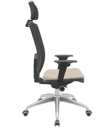 Cadeira Office Brizza Tela Preta Com Encosto Assento Poliéster Fendi Autocompensador 126cm - 63010