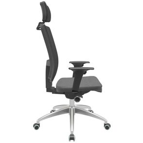 Cadeira Office Brizza Tela Preta Com Encosto Assento Poliéster Cinza Autocompensador 126cm - 63011