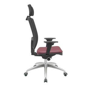 Cadeira Office Brizza Tela Preta Com Encosto Assento Vinil Vinho Autocompensador 126cm - 63017