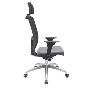 Cadeira Office Brizza Tela Preta Com Encosto Assento Vinil Cinza Autocompensador 126cm - 63019