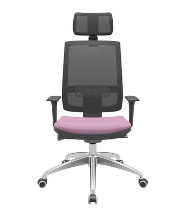 Cadeira Office Brizza Tela Preta Com Encosto Assento Vinil Lilás Autocompensador 126cm - 63027