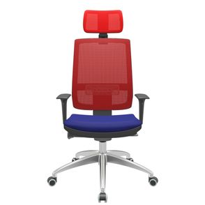 Cadeira Office Brizza Tela Vermelha Com Encosto Assento Aero Azul Autocompensador 126cm - 63067