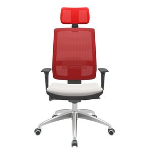 Cadeira Office Brizza Tela Vermelha Com Encosto Assento Facto Dunas Branco Autocompensador 126cm - 63074