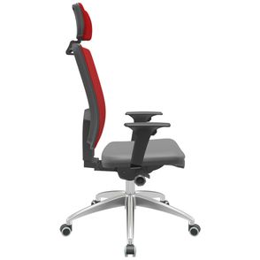 Cadeira Office Brizza Tela Vermelha Com Encosto Assento Facto Dunas Cinza Autocompensador 126cm - 63075
