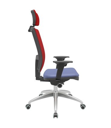 Cadeira Office Brizza Tela Vermelha Com Encosto Assento Facto Dunas Azul Autocompensador 126cm - 63076