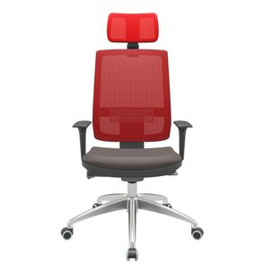 Cadeira Office Brizza Tela Vermelha Com Encosto Assento Vinil Café Autocompensador 126cm - 63096