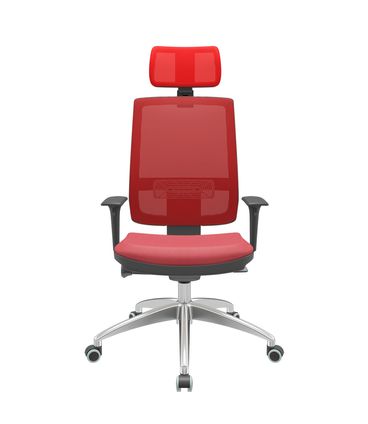 Cadeira Office Brizza Tela Vermelha Com Encosto Assento Vinil Vermelho Autocompensador 126cm - 63064