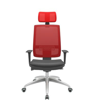 Cadeira Office Brizza Tela Vermelha Com Encosto Assento Vinil Preto Autocompensador 126cm - 63065