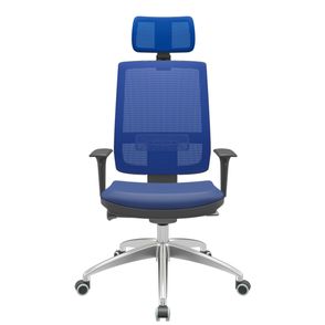 Cadeira Office Brizza Tela Azul Com Encosto Assento Vinil Azul Autocompensador 126cm - 63125