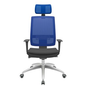 Cadeira Office Brizza Tela Azul Com Encosto Assento Aero Preto Autocompensador 126cm - 63129