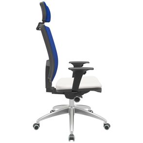 Cadeira Office Brizza Tela Azul Com Encosto Assento Facto Dunas Branco Autocompensador 126cm - 63137