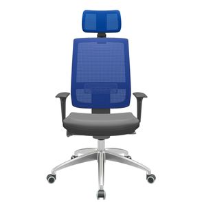 Cadeira Office Brizza Tela Azul Com Encosto Assento Facto Dunas Cinza Autocompensador 126cm - 63138
