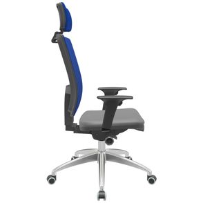 Cadeira Office Brizza Tela Azul Com Encosto Assento Facto Dunas Cinza Autocompensador 126cm - 63138