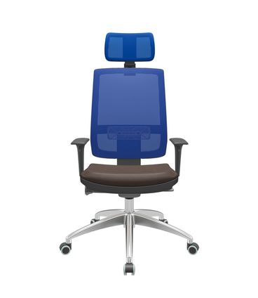Cadeira Office Brizza Tela Azul Com Encosto Assento Facto Dunas Marrom Autocompensador 126cm - 63140