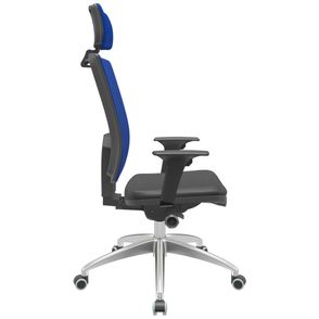 Cadeira Office Brizza Tela Azul Com Encosto Assento Facto Dunas Preto Autocompensador 126cm - 63141