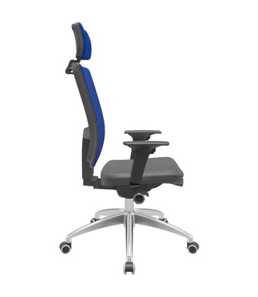Cadeira Office Brizza Tela Azul Com Encosto Assento Facto Dunas Grafite Autocompensador 126cm - 63142