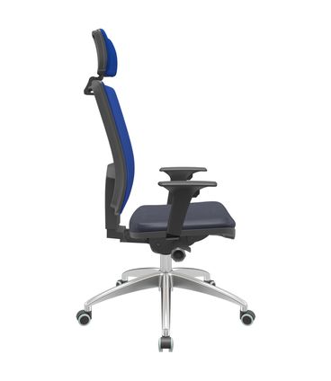 Cadeira Office Brizza Tela Azul Com Encosto Assento Facto Dunas Azul Marinho Autocompensador 126cm - 63143