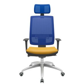 Cadeira Office Brizza Tela Azul Com Encosto Assento Facto Dunas Amarelo Autocompensador 126cm - 63146