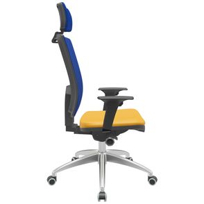Cadeira Office Brizza Tela Azul Com Encosto Assento Facto Dunas Amarelo Autocompensador 126cm - 63146