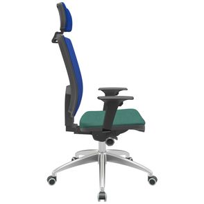 Cadeira Office Brizza Tela Azul Com Encosto Assento Poliéster Verde Autocompensador 126cm - 63149