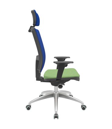Cadeira Office Brizza Tela Azul Com Encosto Assento Poliéster Verde Musgo Autocompensador 126cm - 63151