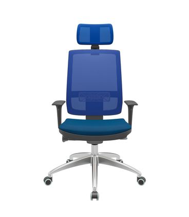 Cadeira Office Brizza Tela Azul Com Encosto Assento Poliéster Azul Autocompensador 126cm - 63155
