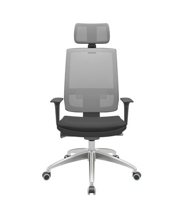 Cadeira Office Brizza Tela Cinza Com Encosto Assento Aero Preto Autocompensador 126cm - 63193