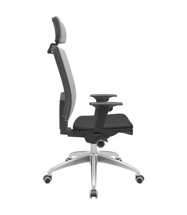 Cadeira Office Brizza Tela Cinza Com Encosto Assento Aero Preto Autocompensador 126cm - 63193