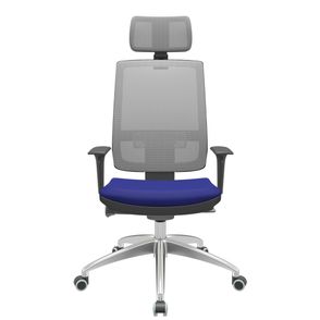 Cadeira Office Brizza Tela Cinza Com Encosto Assento Aero Azul Autocompensador 126cm - 63194
