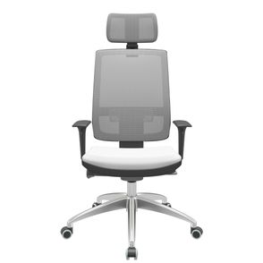 Cadeira Office Brizza Tela Cinza Com Encosto Assento Aero Branco Autocompensador 126cm - 63196