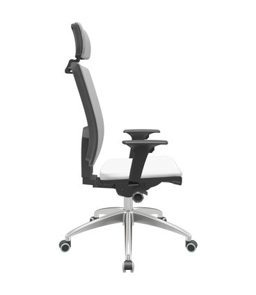 Cadeira Office Brizza Tela Cinza Com Encosto Assento Aero Branco Autocompensador 126cm - 63196