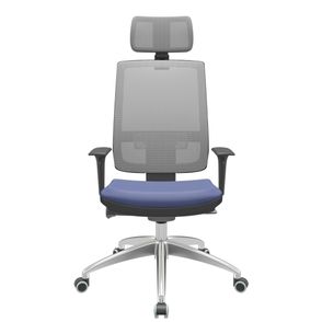 Cadeira Office Brizza Tela Cinza Com Encosto Assento Facto Dunas Azul Autocompensador 126cm - 63204