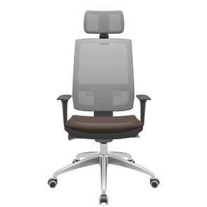 Cadeira Office Brizza Tela Cinza Com Encosto Assento Facto Dunas Marrom Autocompensador 126cm - 63205