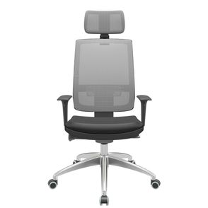 Cadeira Office Brizza Tela Cinza Com Encosto Assento Facto Dunas Preto Autocompensador 126cm - 63206
