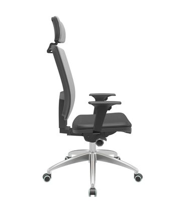 Cadeira Office Brizza Tela Cinza Com Encosto Assento Facto Dunas Preto Autocompensador 126cm - 63206
