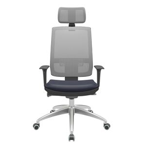 Cadeira Office Brizza Tela Cinza Com Encosto Assento Facto Dunas Azul Marinho Autocompensador 126cm - 63213