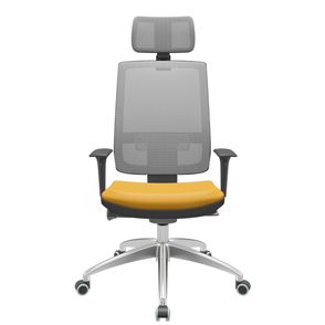 Cadeira Office Brizza Tela Cinza Com Encosto Assento Facto Dunas Amarelo Autocompensador 126cm - 63216