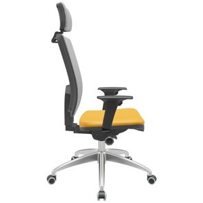 Cadeira Office Brizza Tela Cinza Com Encosto Assento Facto Dunas Amarelo Autocompensador 126cm - 63216