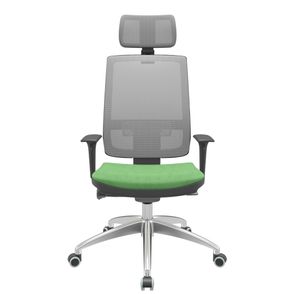Cadeira Office Brizza Tela Cinza Com Encosto Assento Poliester Verde Musgo Autocompensador 126cm - 63229