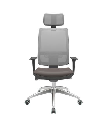 Cadeira Office Brizza Tela Cinza Com Encosto Assento Vinil Cafe Autocompensador 126cm - 63237