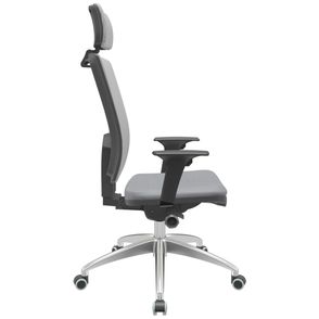 Cadeira Office Brizza Tela Cinza Com Encosto Assento Vinil Cinza Autocompensador 126cm - 63239