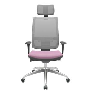 Cadeira Office Brizza Tela Cinza Com Encosto Assento Vinil Lilas Autocompensador 126cm - 63243