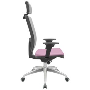 Cadeira Office Brizza Tela Cinza Com Encosto Assento Vinil Lilas Autocompensador 126cm - 63243