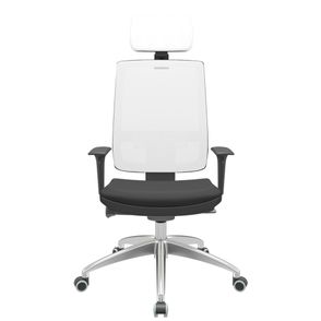 Cadeira Office Brizza Tela Branca Com Encosto Assento Aero Preto Autocompensador 126cm - 63249