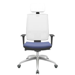 Cadeira Office Brizza Tela Branca Com Encosto Assento Facto Dunas Azul Autocompensador 126cm - 63259