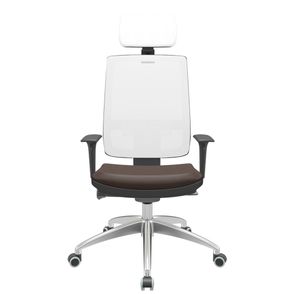 Cadeira Office Brizza Tela Branca Com Encosto Assento Facto Dunas Marrom Autocompensador 126cm - 63260