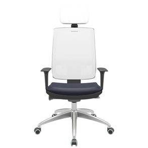 Cadeira Office Brizza Tela Branca Com Encosto Assento Facto Dunas Azul Marinho Autocompensador 126cm - 63263
