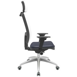 Cadeira Office Brizza Tela Branca Com Encosto Assento Facto Dunas Azul Marinho Autocompensador 126cm - 63263
