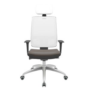 Cadeira Office Brizza Tela Branca Com Encosto Assento Facto Dunas Basalto Autocompensador 126cm - 63264