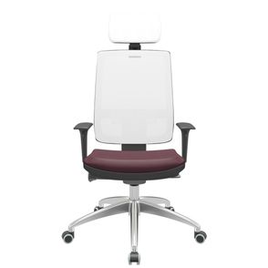 Cadeira Office Brizza Tela Branca Com Encosto Assento Facto Dunas Bordô Autocompensador 126cm - 63265